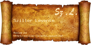 Sziller Levente névjegykártya