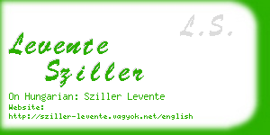 levente sziller business card